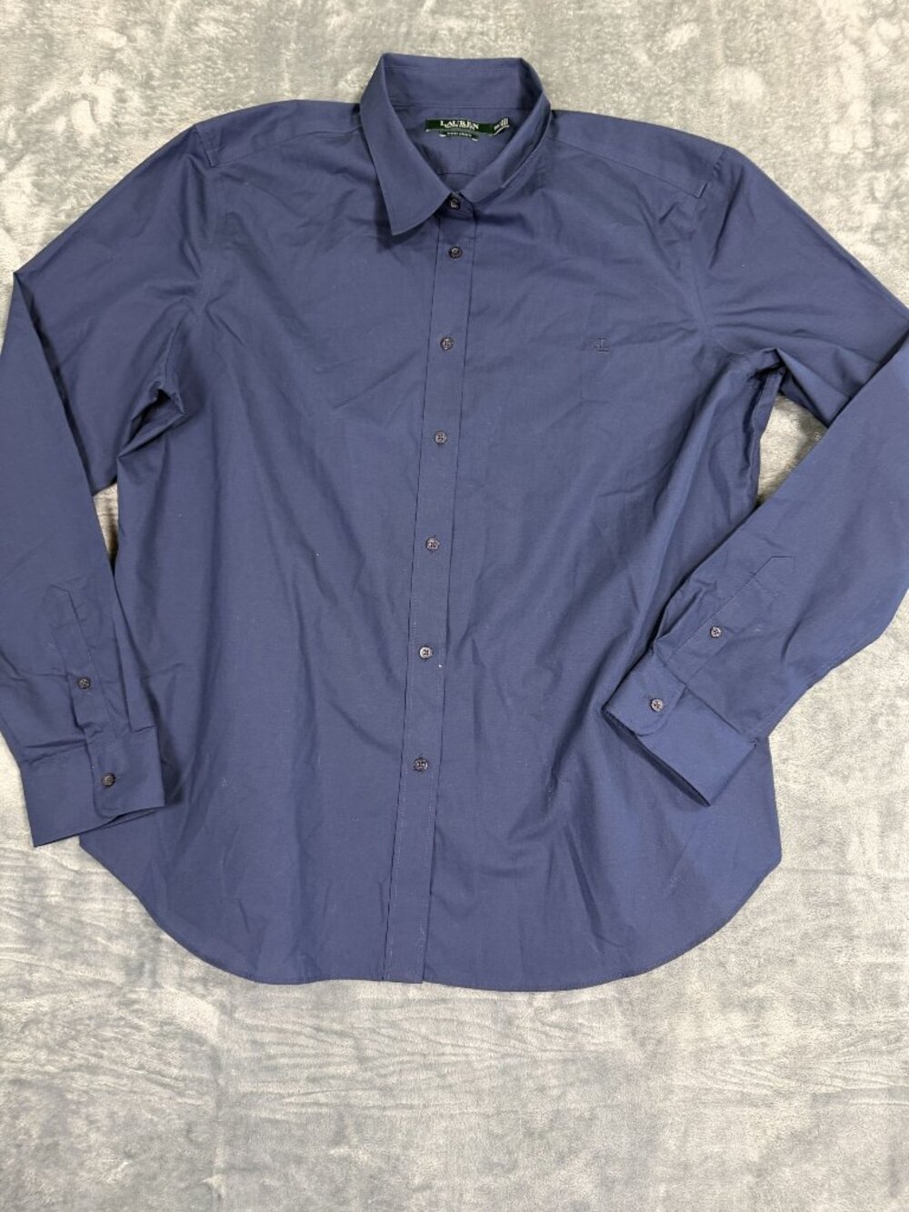 Lauren Ralph Lauren Mens XXL Navy Non-Iron Long Sleeve Button-Down Shirt